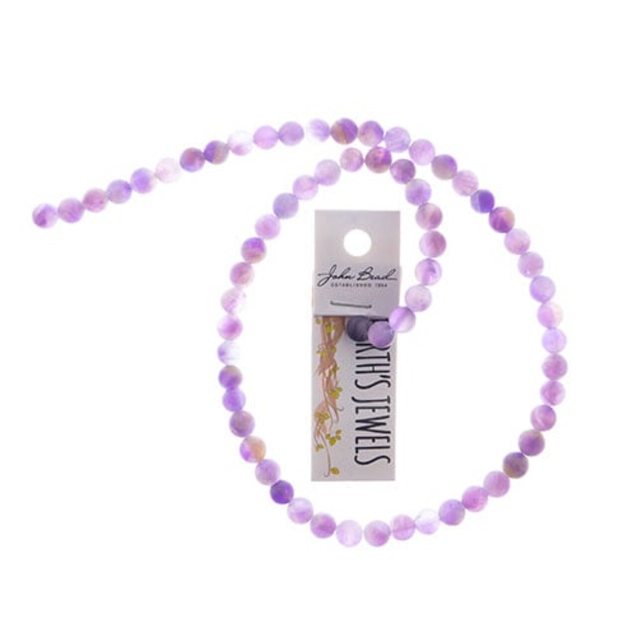 John Bead Earth's Jewels 16in Semi-Precious Natural Stone Round Matte Bead Strand